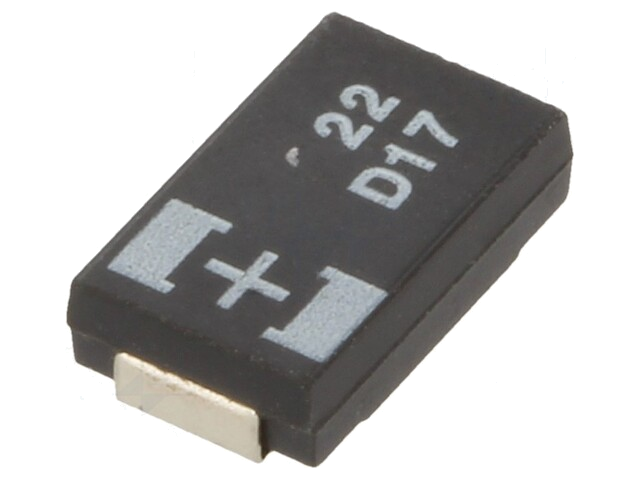 Condensator: tantaal-polymeer; 22uF; 20VDC; TQC; SMD; ±20%; 2000h Condensator: tantaal-polymeer; 22uF; 20VDC; TQC; SMD; ±20%; 2000h